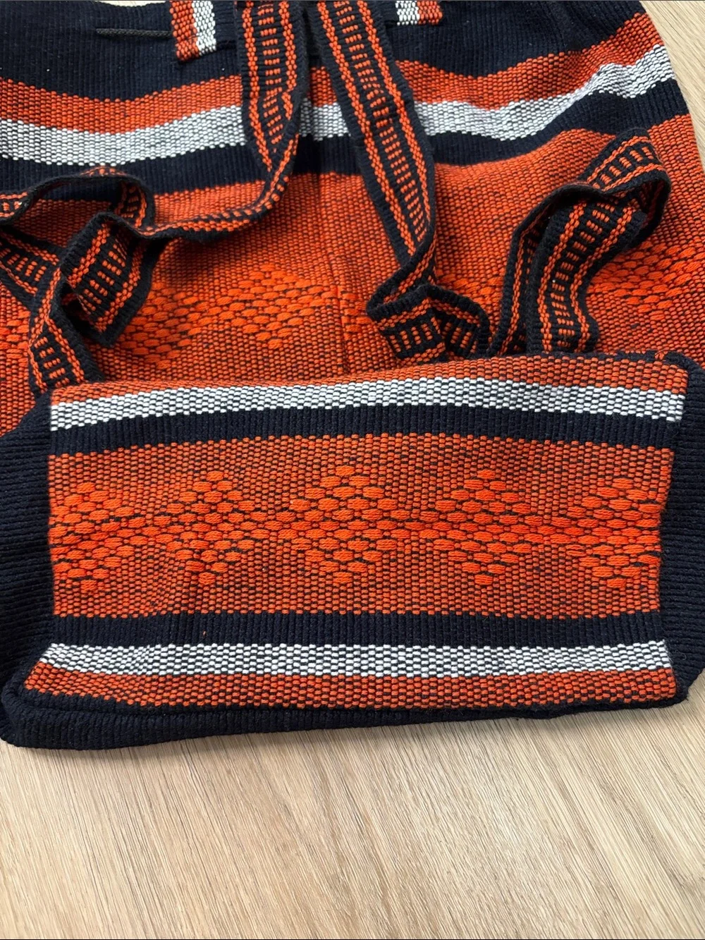 Denver Broncos NFL Football Woven Knit Baja Style Drawstring Backpack collectors